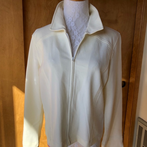 NWOT/ BOSTON PROPER Cream Zipper Jacket⭐️⭐️⭐️ - Picture 3 of 7